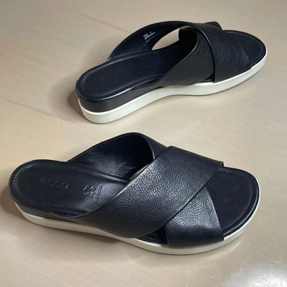 ECCO Women's Touch Plateau Platform Slide Sandal 38 Black - Picture 2 of 13